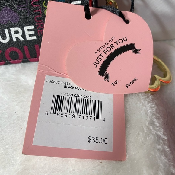 NWT Juicy Couture Black Multicolor Glam Card Holder - Picture 5 of 5